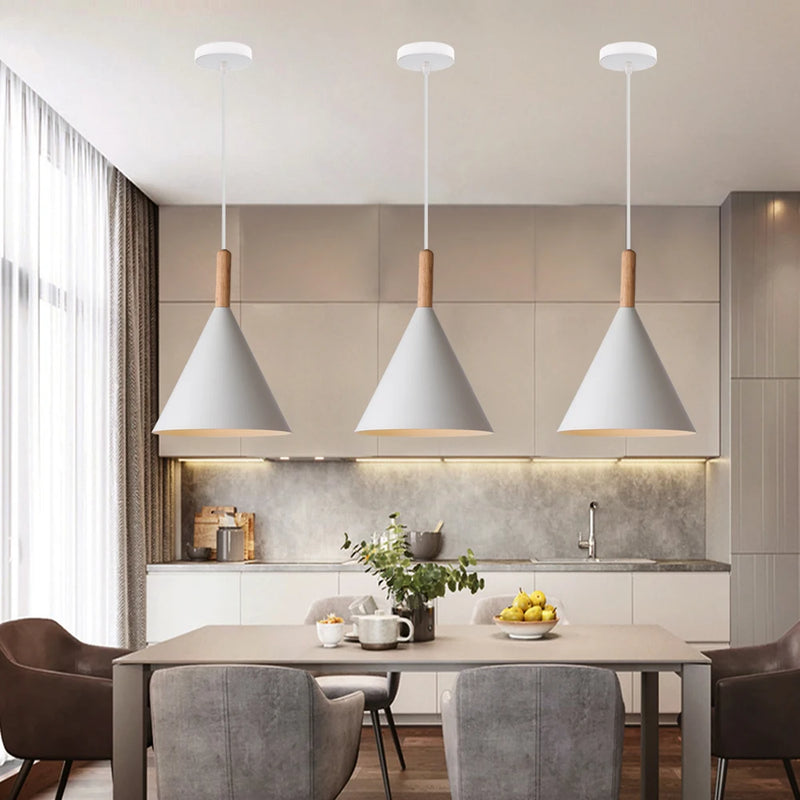 lampe led suspendue en bois design nordique moderne décorative