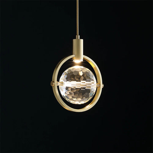 suspension LED en cristal design nordique luxueux