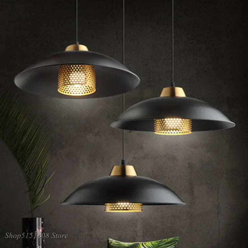 Suspension moderne en fer style industriel vintage luminaires