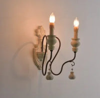 applique murale en bois et fer style vintage industriel