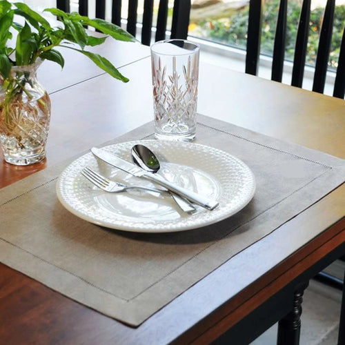 Serviette de table lot de six lin brodé