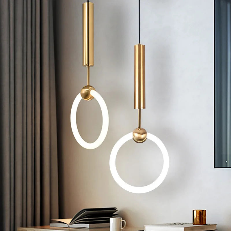 Nordique créatif suspension LED lumière 360 ° lueur chambre chevet Art lustre postmoderne suspension lampe de luxe