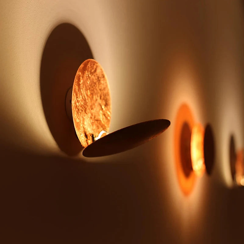 Applique LED ronde or cuivre moon eclipse - vue 6 sur 11
