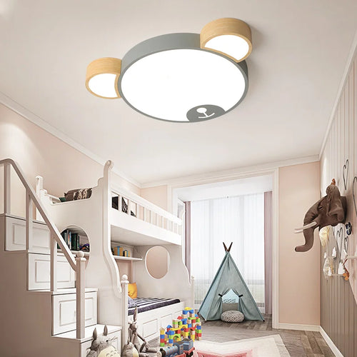 plafonnier créative moderne en forme d'ours en bois led