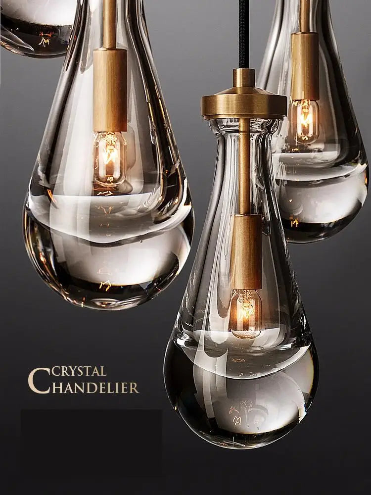 lustre moderne simple en verre de cuivre de luxe à tête unique