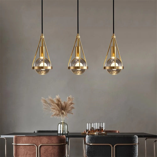 Suspension Cristal Cuivre Luxe Moderne