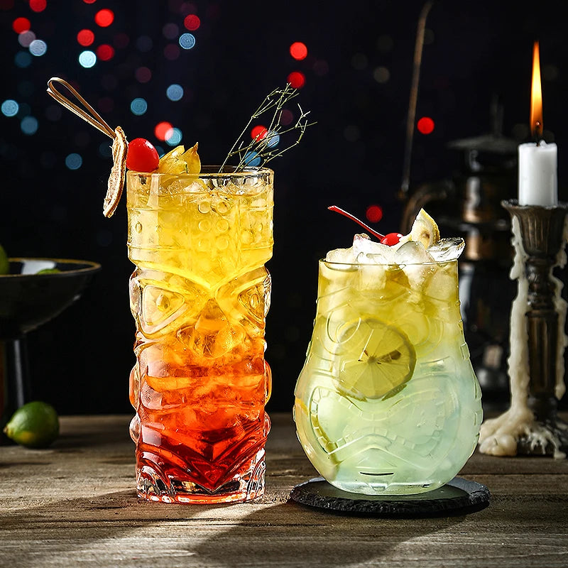 Mug tiki en verre transparent style tropical bar - vue 6 sur 7