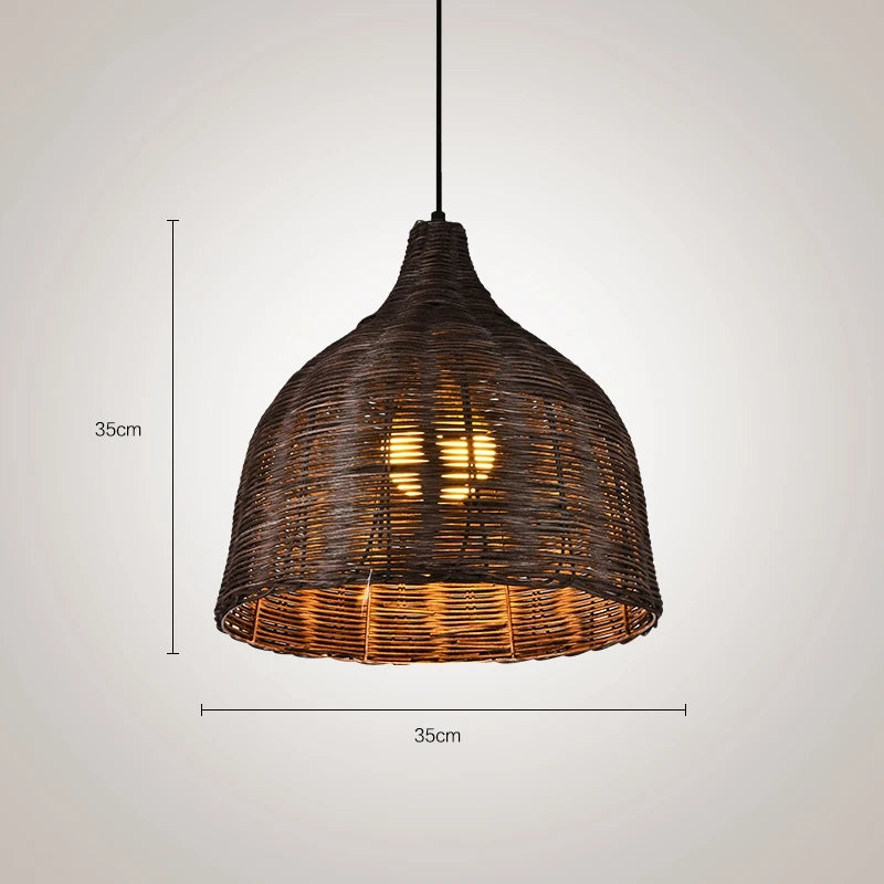 suspension en rotin et bambou pour décoration intérieure rusticité asiatique