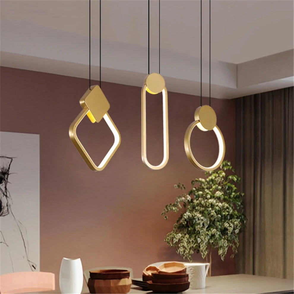 suspension led carré géométrie métal nordique 2020