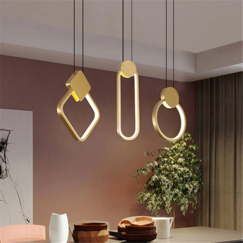 suspension led carré géométrie métal nordique 2020