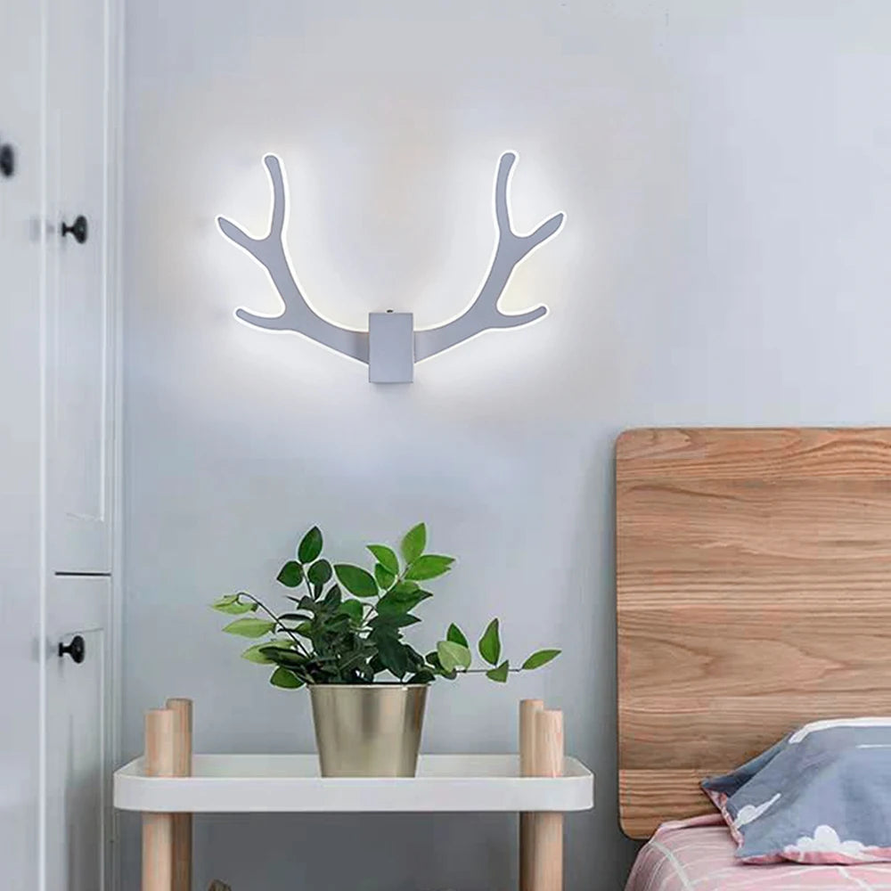 Lustre LED bois blanc intérieur applique - vue 6 sur 8
