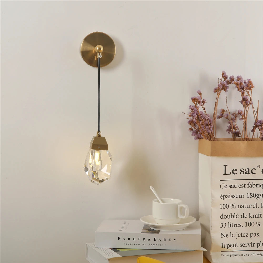 Applique murale LED cristal nordique diamant - vue 3 sur 8