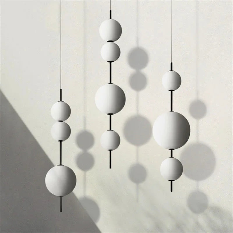 Suspension longue moderne LED Restaurant boule de verre suspension Café Bar Chambre Cuisine Salle à manger Déco luminaire à suspension