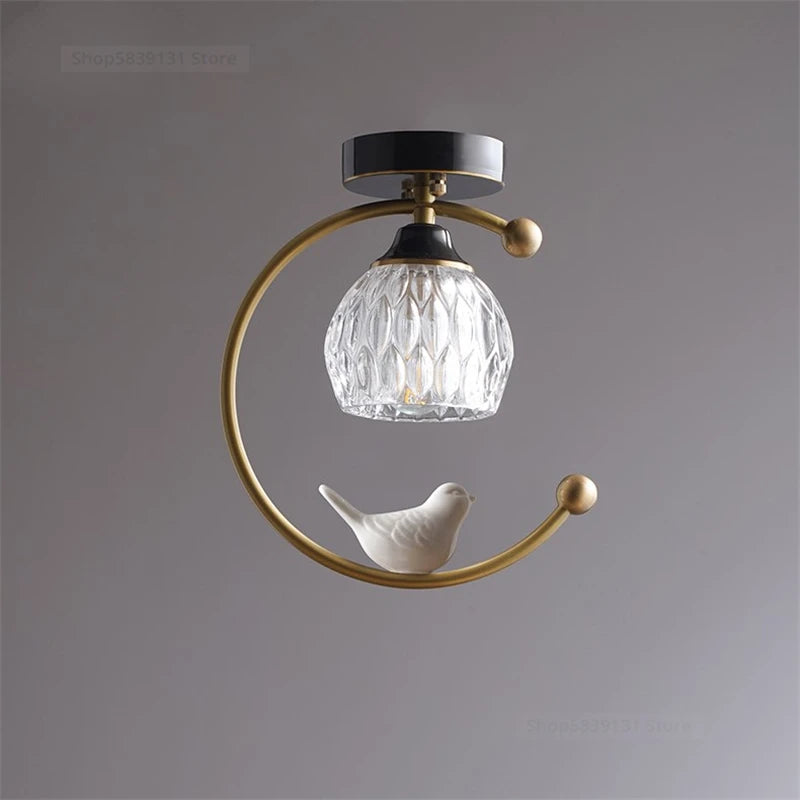 plafonnier led nordique simple en cristal éclairage moderne décoratif - vue 2 sur 6