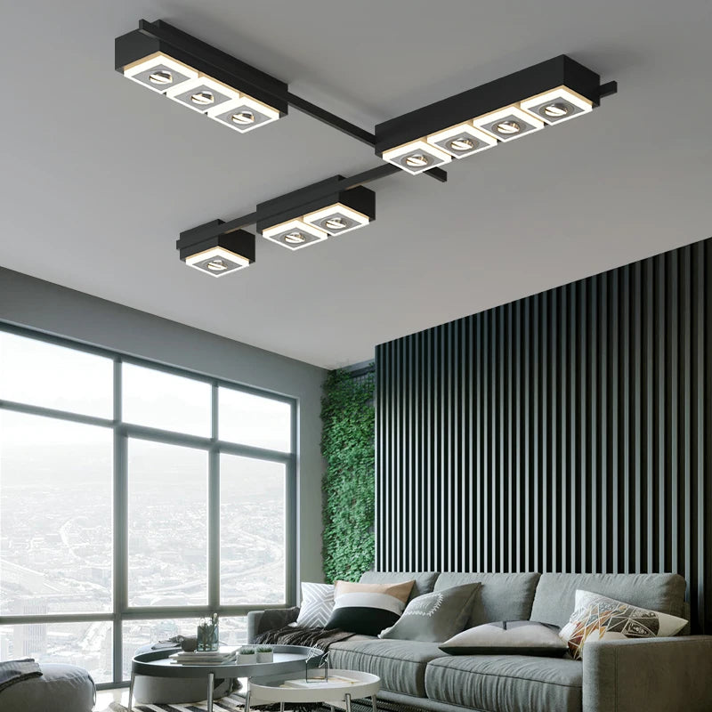 lustre moderne à leds pour éclairage intérieur et décoration - vue 2 sur 9
