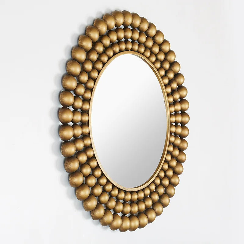 miroir décoratif rond en fer pour intérieur élégant