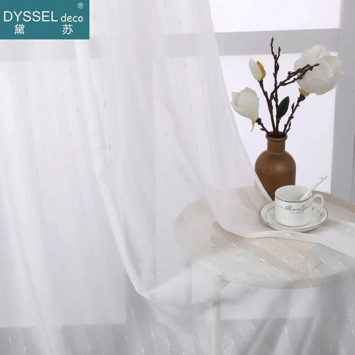Voilage rayé style européen pour salon chambre cuisine