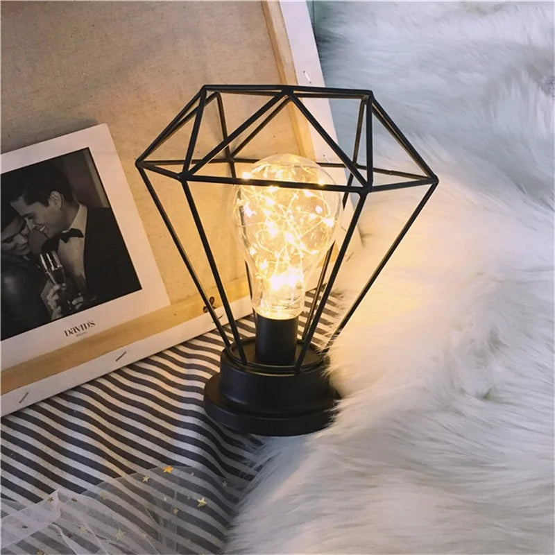 Lampe fer rétro led creux fil cuivre