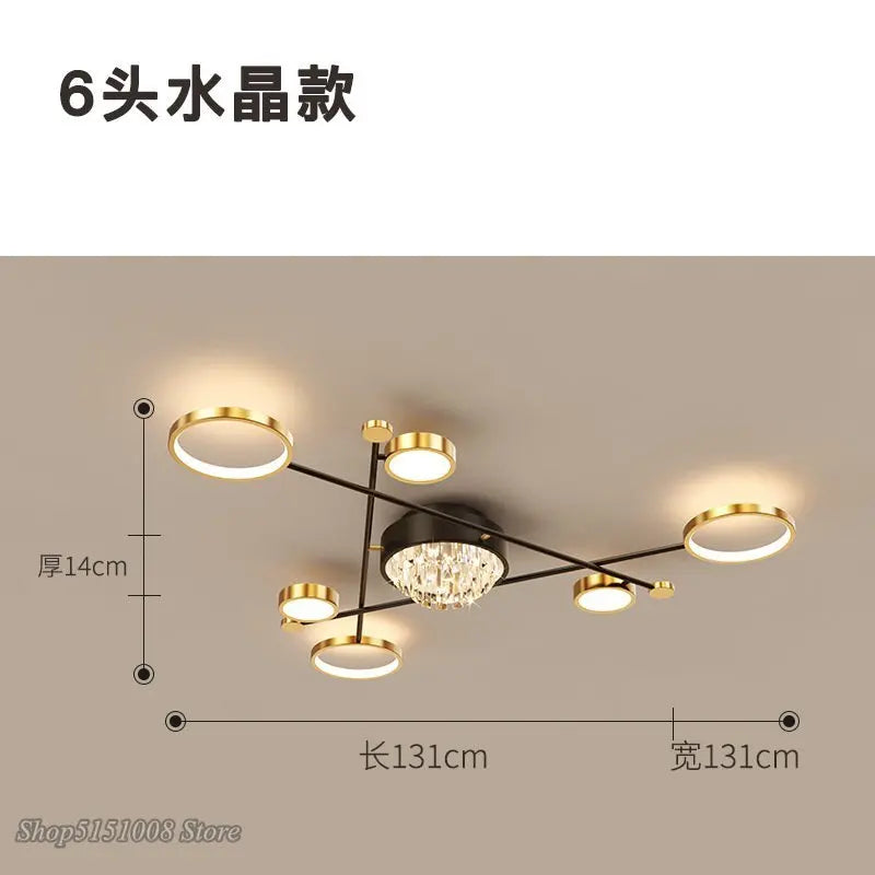 Plafonnier design cadre alu doré LED intérieur - vue 5 sur 10