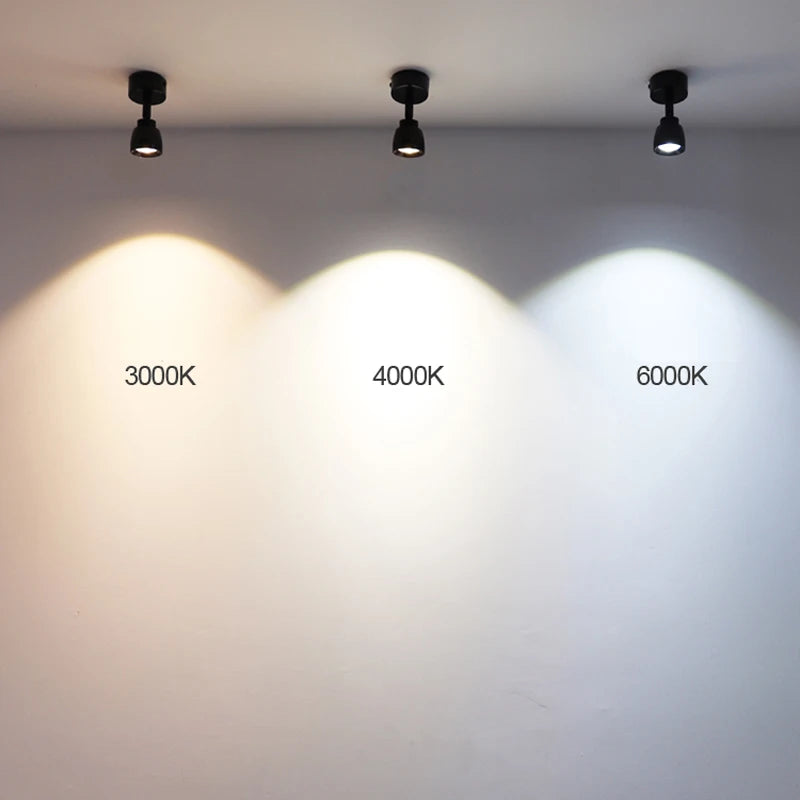 led downlight réglable spot lumière surface lampe intérieur led - vue 4 sur 5
