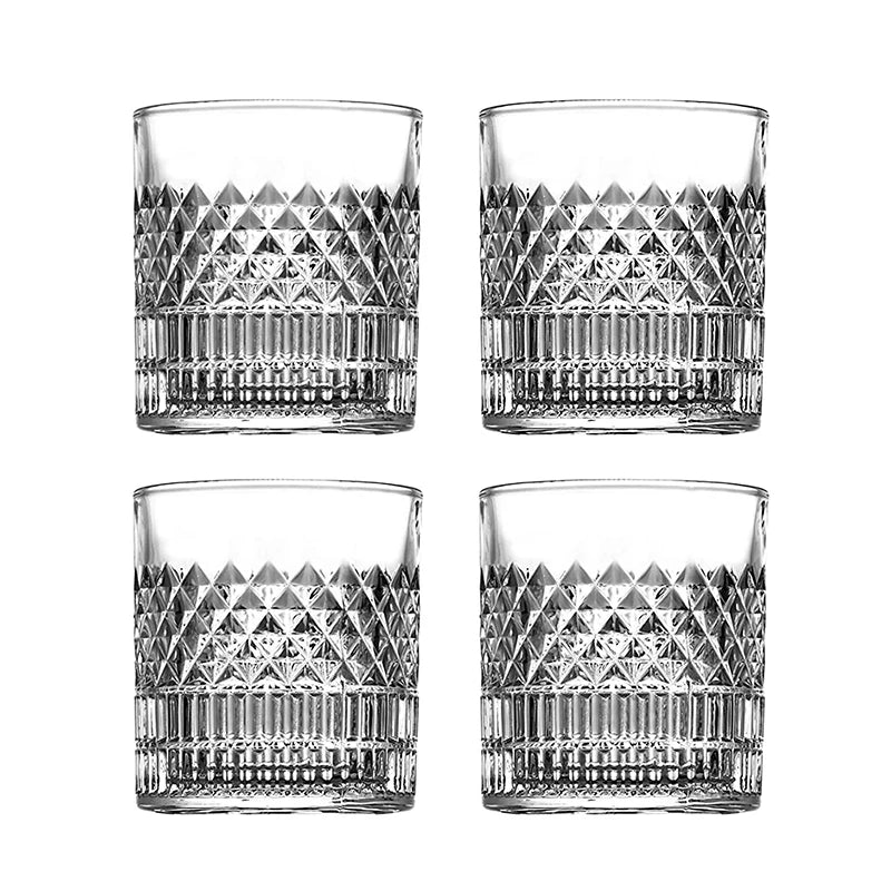 Lot 4 verres whisky style old fashioned relief - vue 2 sur 7