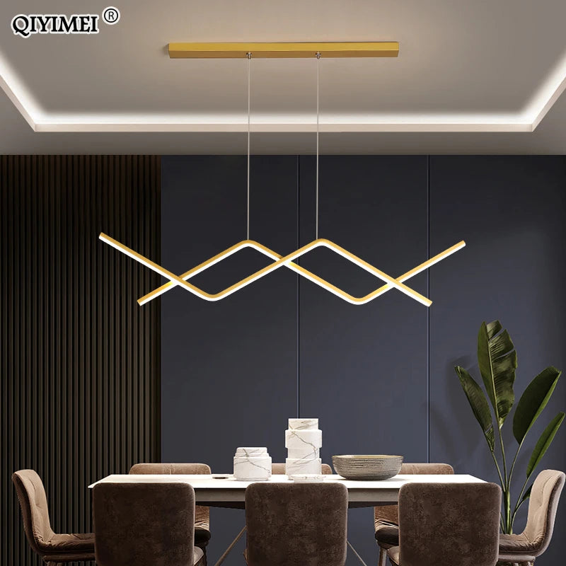 lustre suspendu moderne avec télécommande et lumières led intégrées