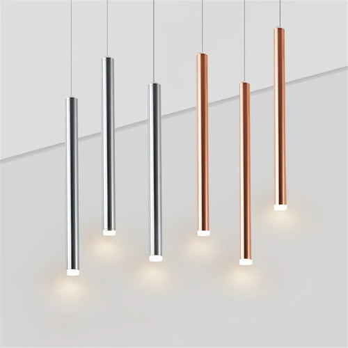 Cylindre Long Tube suspension LED lumières magasin Bar comptoir île suspension lampe fond salle à manger restaurant suspension lumière