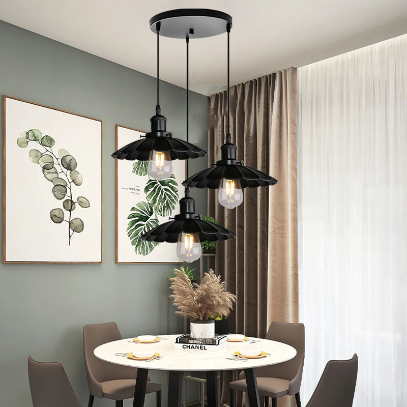 lustre vintage loft suspension lampe industrielle rétro salon