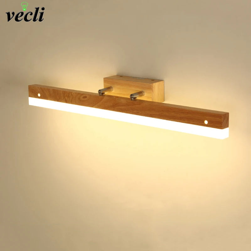 applique murale led en bois au design nordique moderne pour intérieur