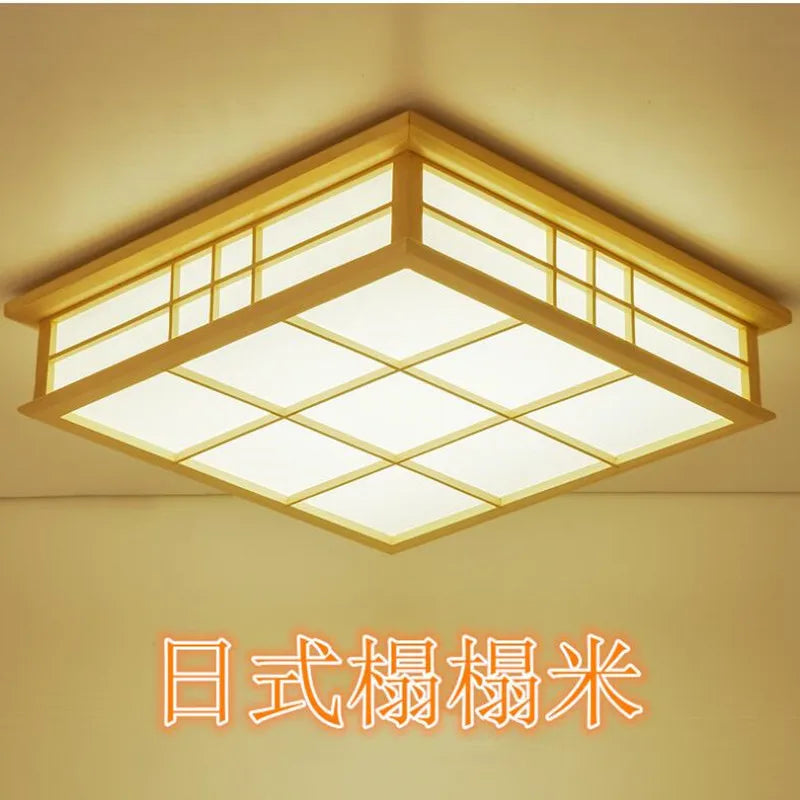 plafonnier japonais en bois à LED pour éclairage élégant - vue 2 sur 6