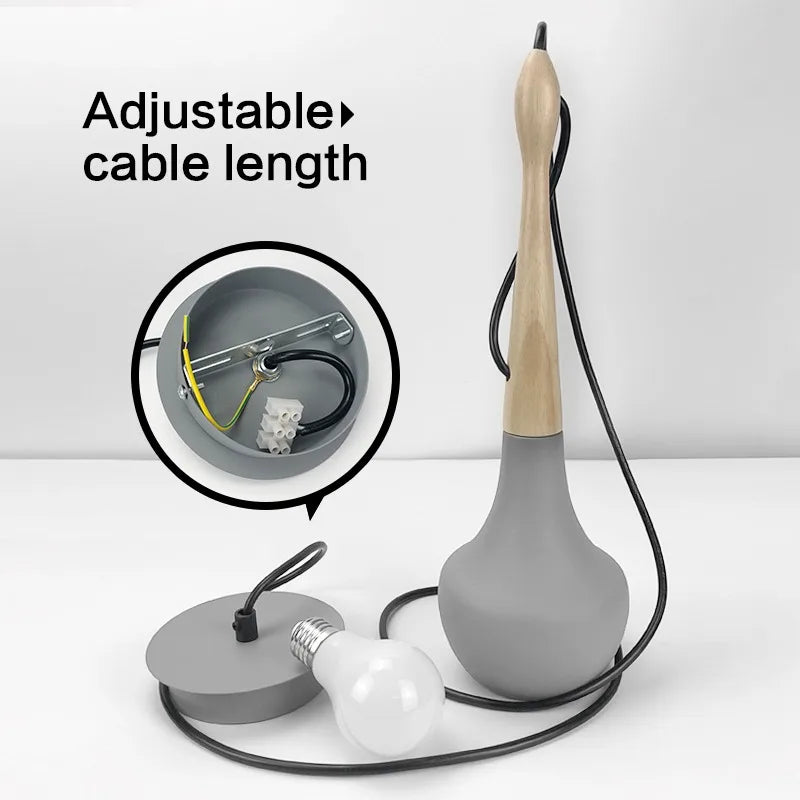 Suspension Simple industrielle nordique E27 Loft moderne créatif suspension Design bricolage pour chambre salon cuisine restaurant - vue 5 sur 9