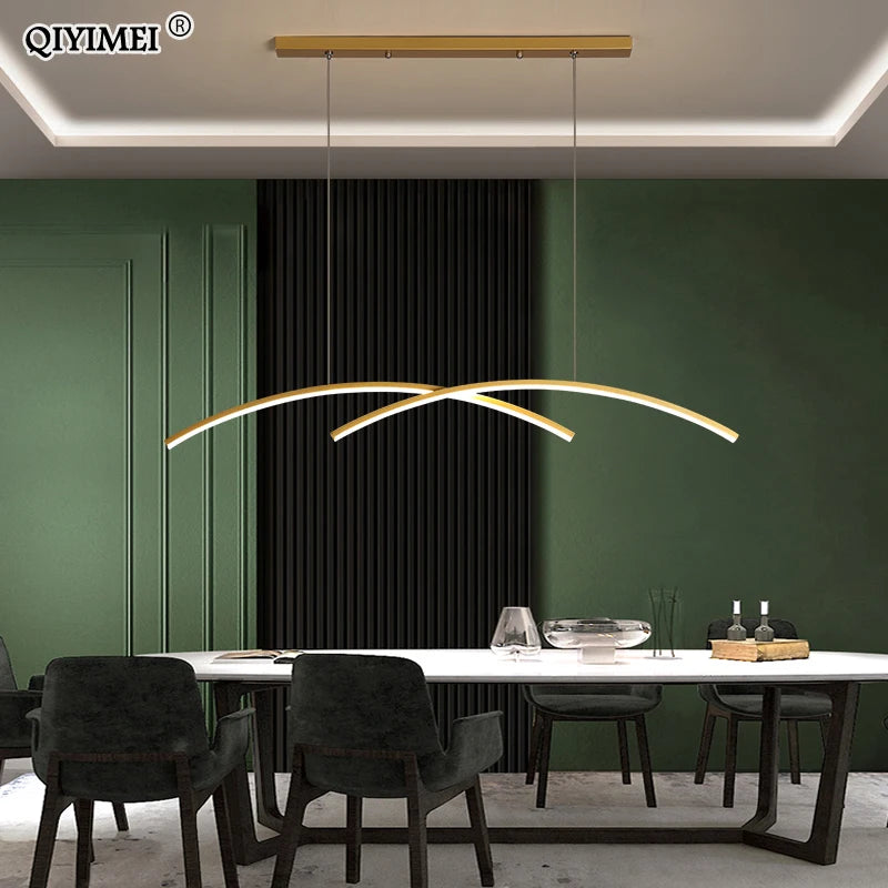 lustre suspendu moderne avec télécommande et lumières led intégrées