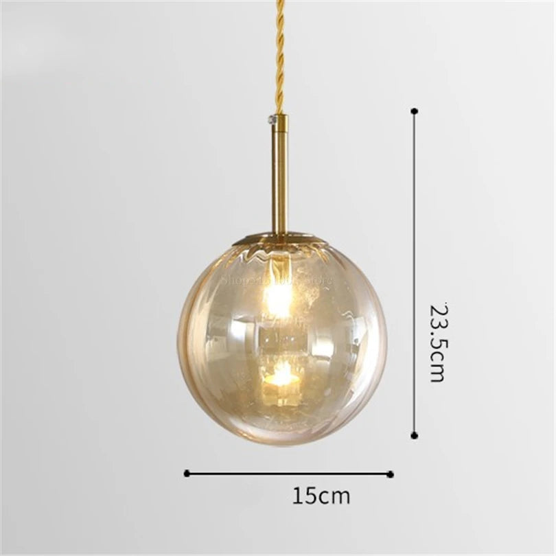 suspension LED en verre design moderne simpliste - vue 7 sur 12