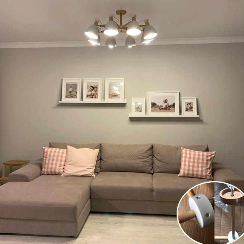 lustre moderne bois massif simple plafond hôtel - vue 7 sur 19