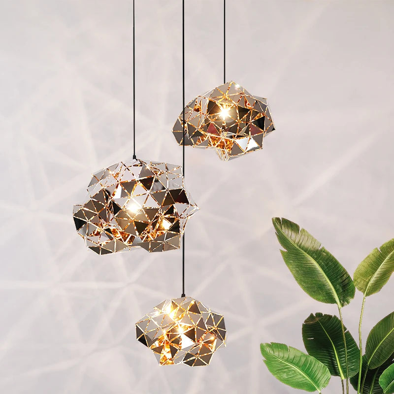 Lustre moderne fenêtre vêtements éclairage magasin décoration lampe chevet créatif en acier inoxydable barre Table Art lumière lustre - vue 2 sur 12