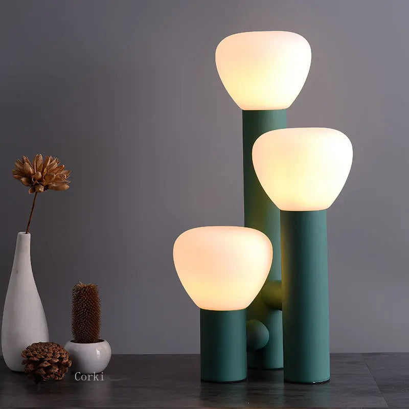 lampe de table design led nordique fer verre décoration - vue 2 sur 10