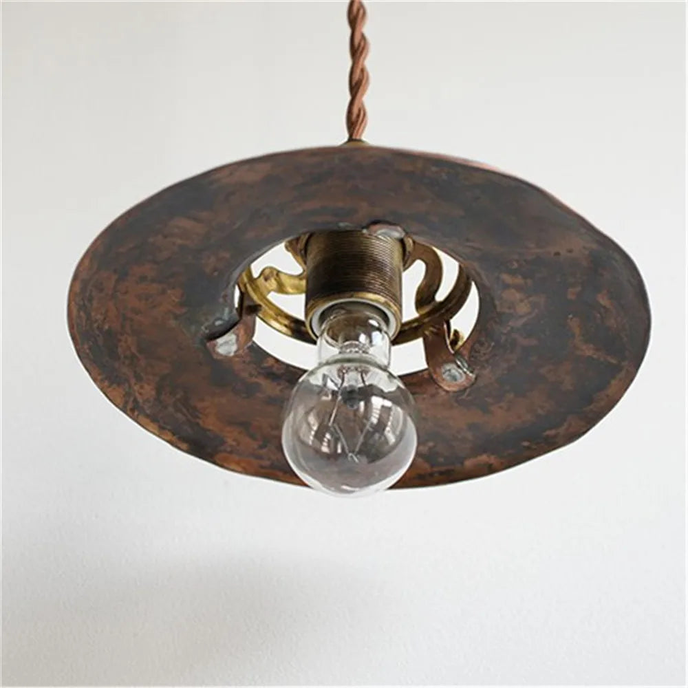 Suspension vintage industrielle laiton - vue 4 sur 5