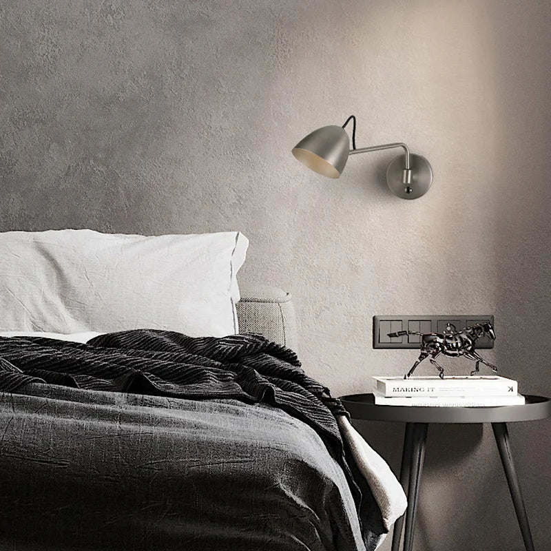 Applique murale led nickel interrupteur tactile réglable rotative - vue 3 sur 7