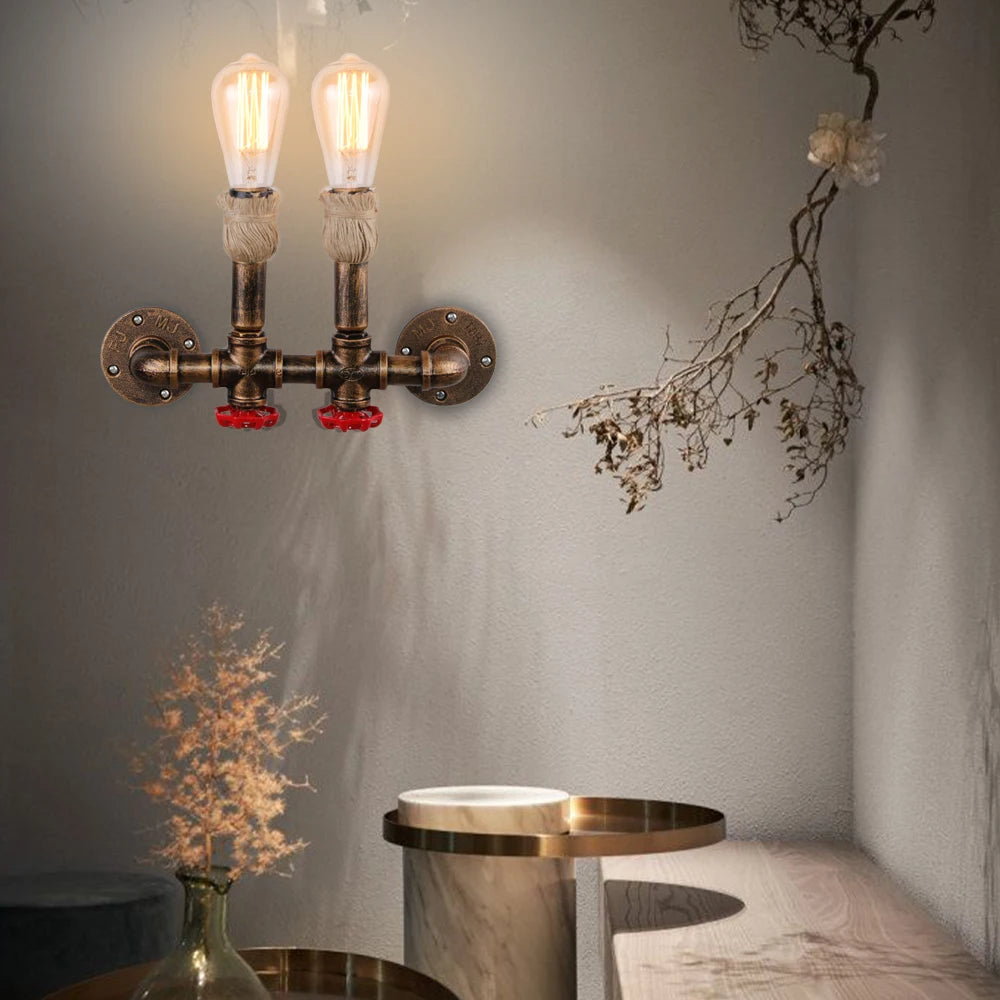 Applique murale loft industriel rétro fer - vue 4 sur 7
