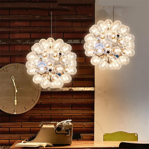 Lustre design Nordique Taraxacum bulles lumières verre miroir boule cuisine salon salle à manger bar décor