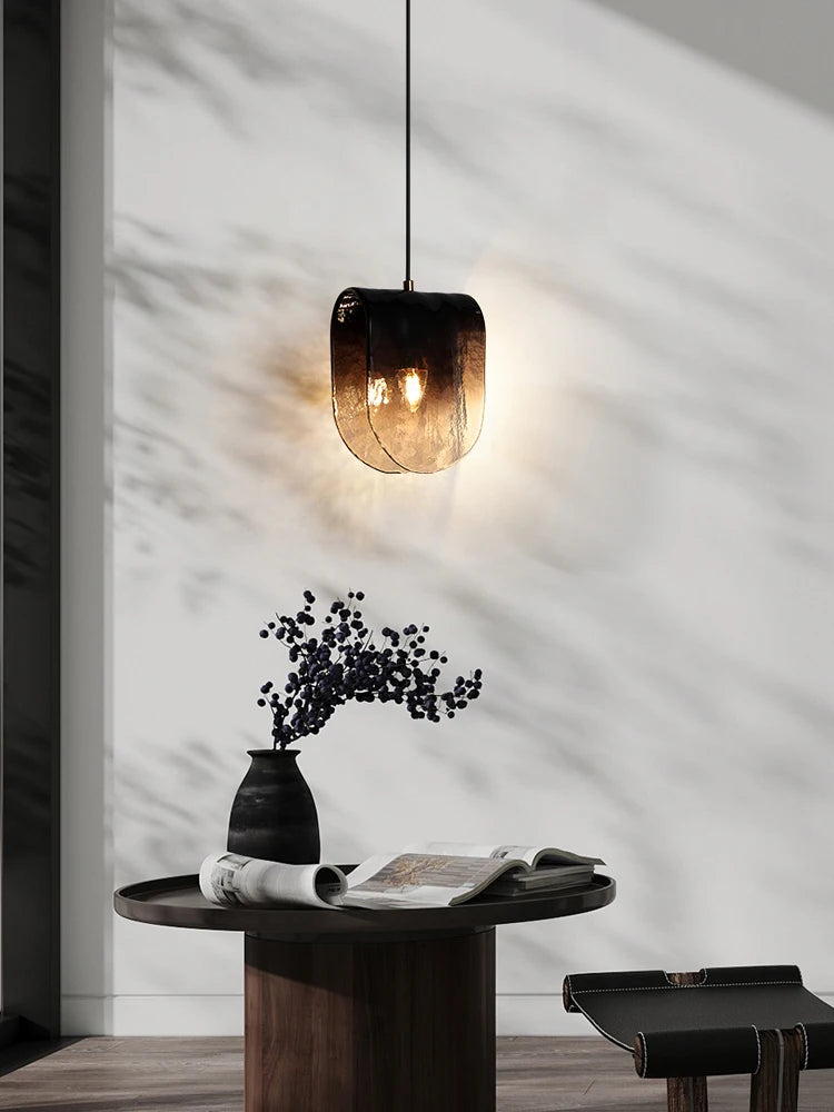 Suspension nordique simple en verre design arrondi - vue 4 sur 7