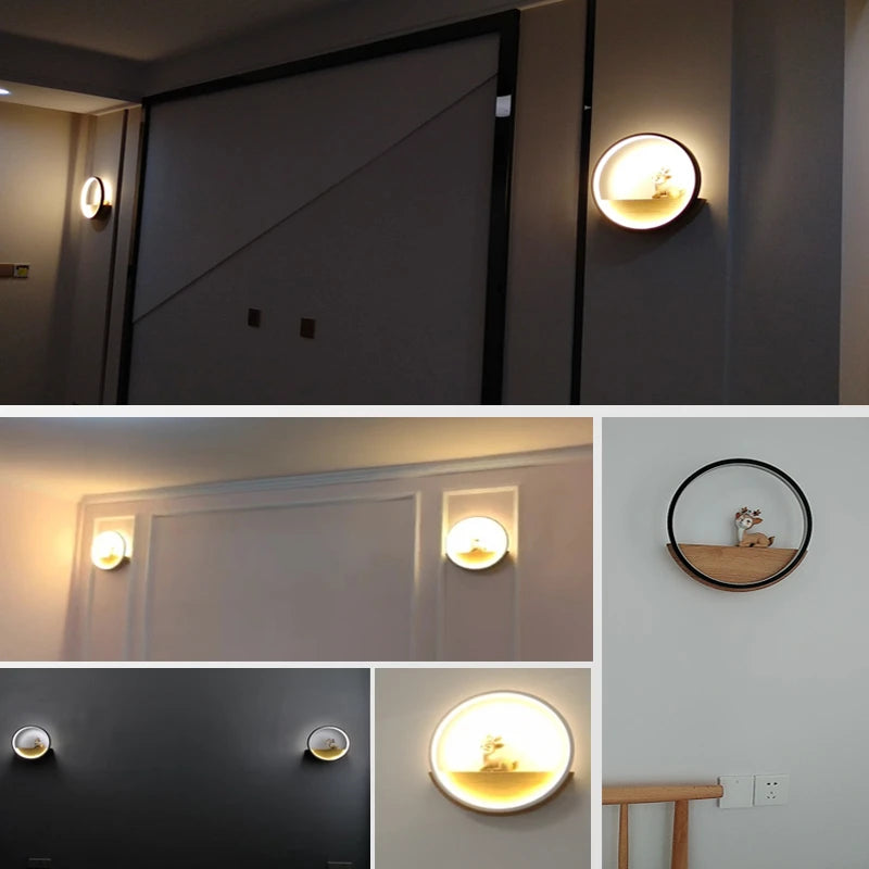 applique murale led modernes avec gradateur luminaire cerf