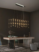 lustre moderne minimaliste créatif gypsophile luciole cube barre longue