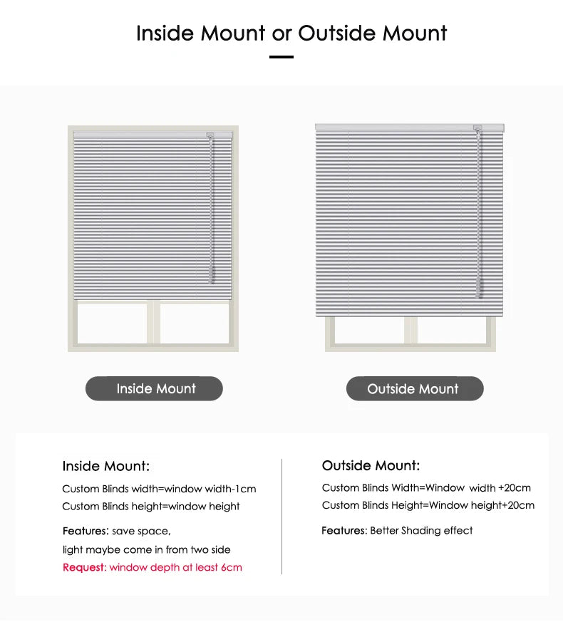 Store venitien aluminium sur mesure occultant sans percage