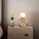 lampe table moderne en bois blanc led enfants veilleuse