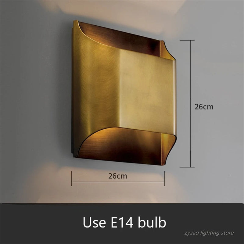 Applique murale de luxe en cuivre lampe de couloir d'hôtel moderne pour salon chambre lampes de chevet lumière de fond applique murale LED lumières
