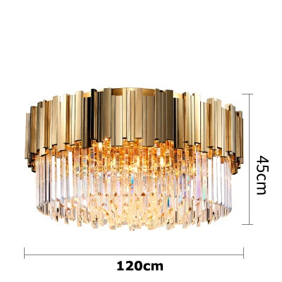 plafonnier moderne en cristal ovale à plusieurs couches