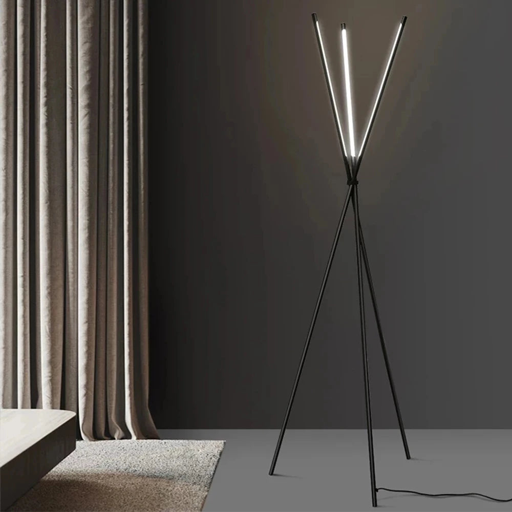 lampadaire trépied croisé led nordique simple - vue 6 sur 7