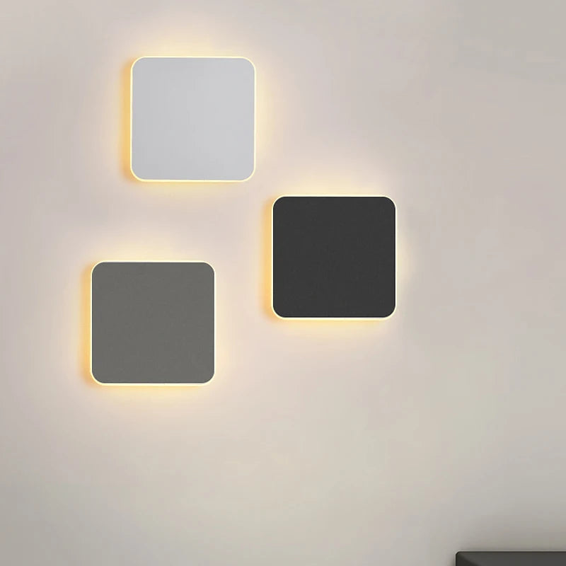 Applique murale LED lampe avec interrupteur tactile chambre chevet intérieur escalier luminaire carré et rectangle lumière 10W 12W 13W wandlamp