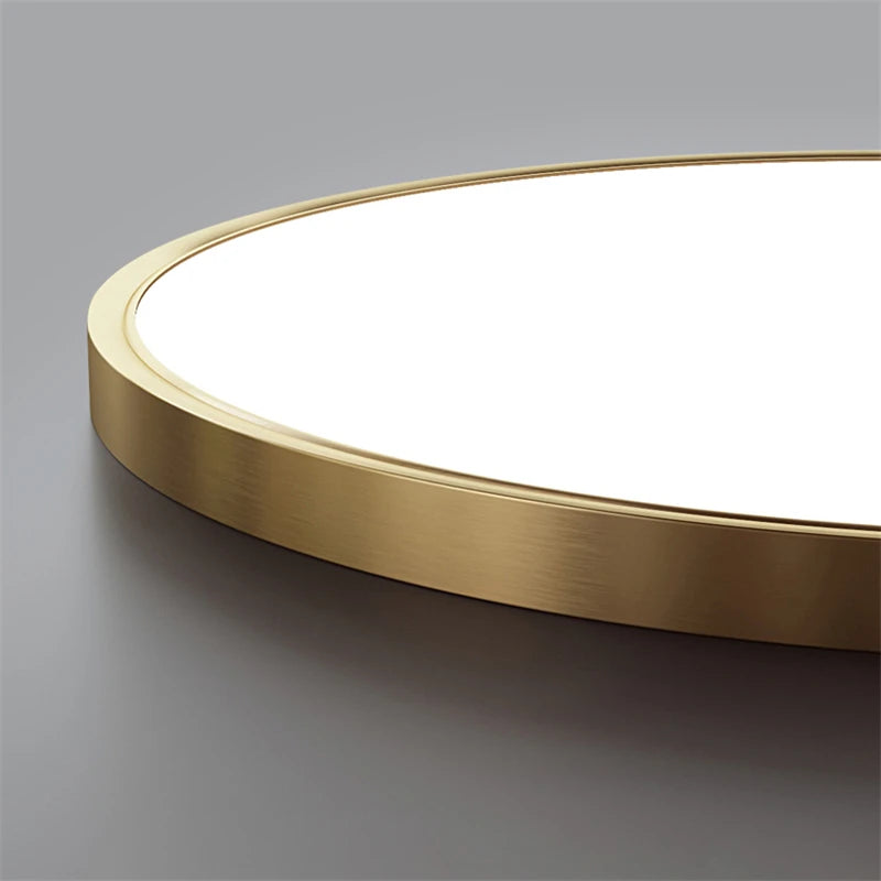 plafonnier led rond minimaliste en cuivre pour allée couloir - vue 3 sur 6